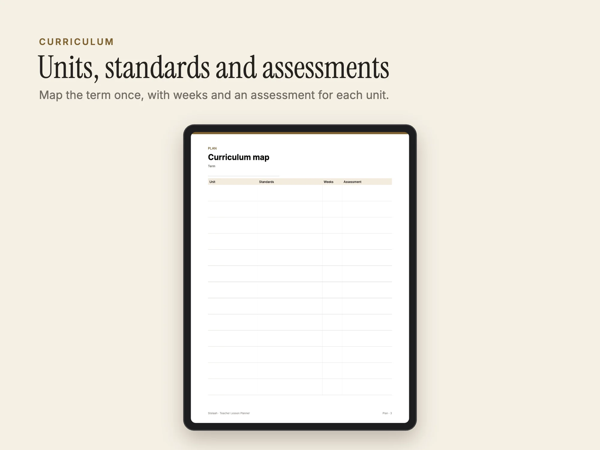 Teacher Lesson Planner: Curriculum