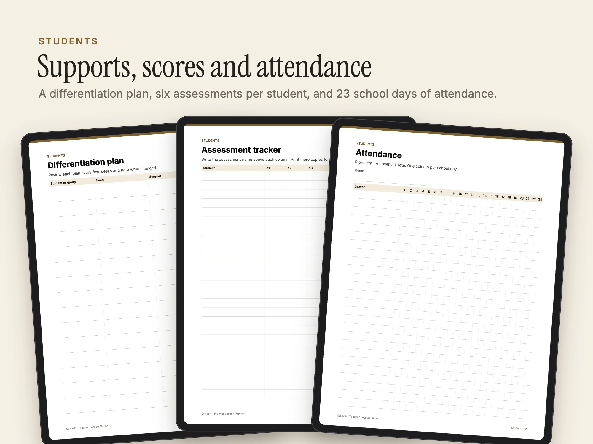 Teacher Lesson Planner: Students