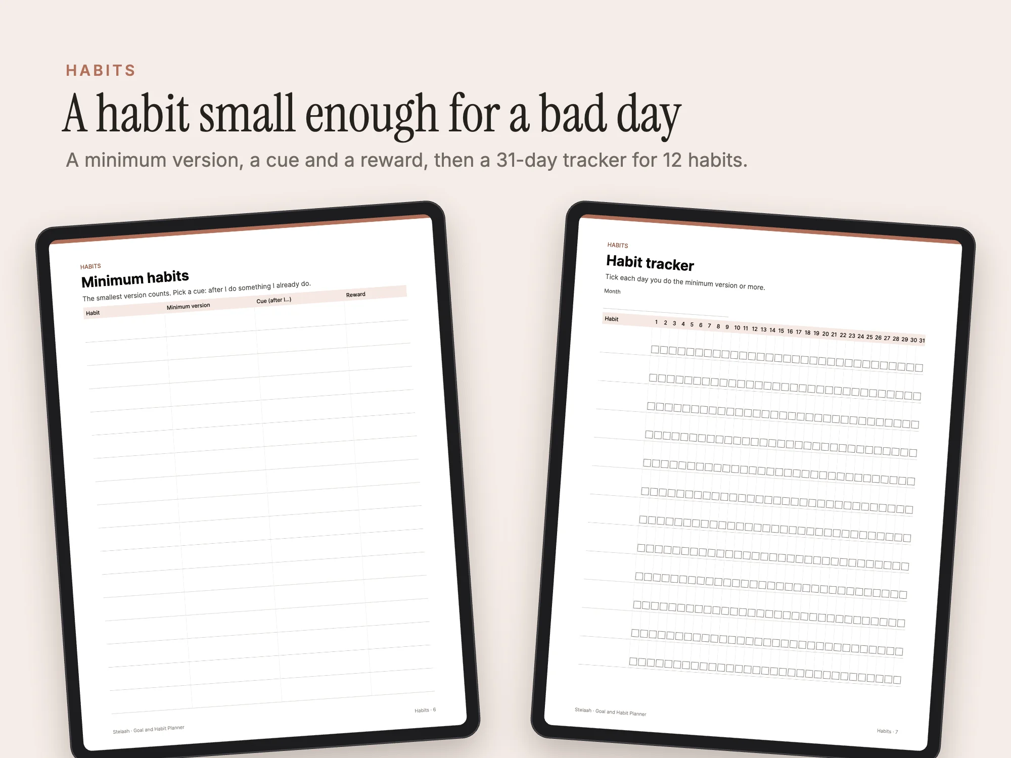 Goal and Habit Planner: Habits