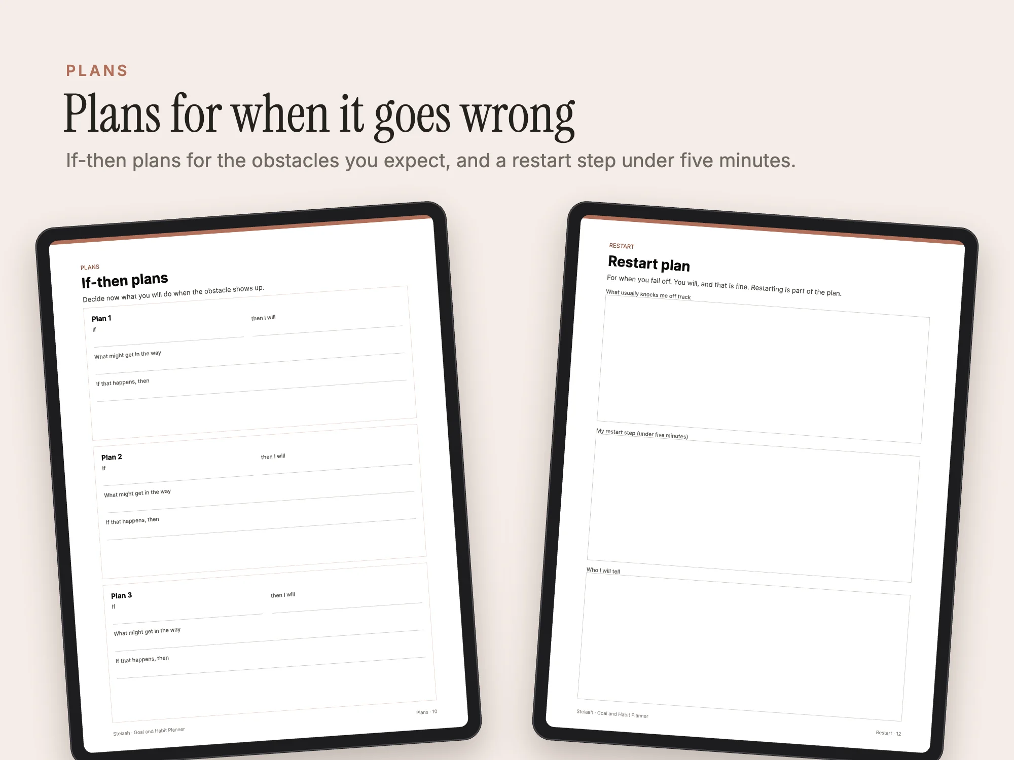 Goal and Habit Planner: Plans