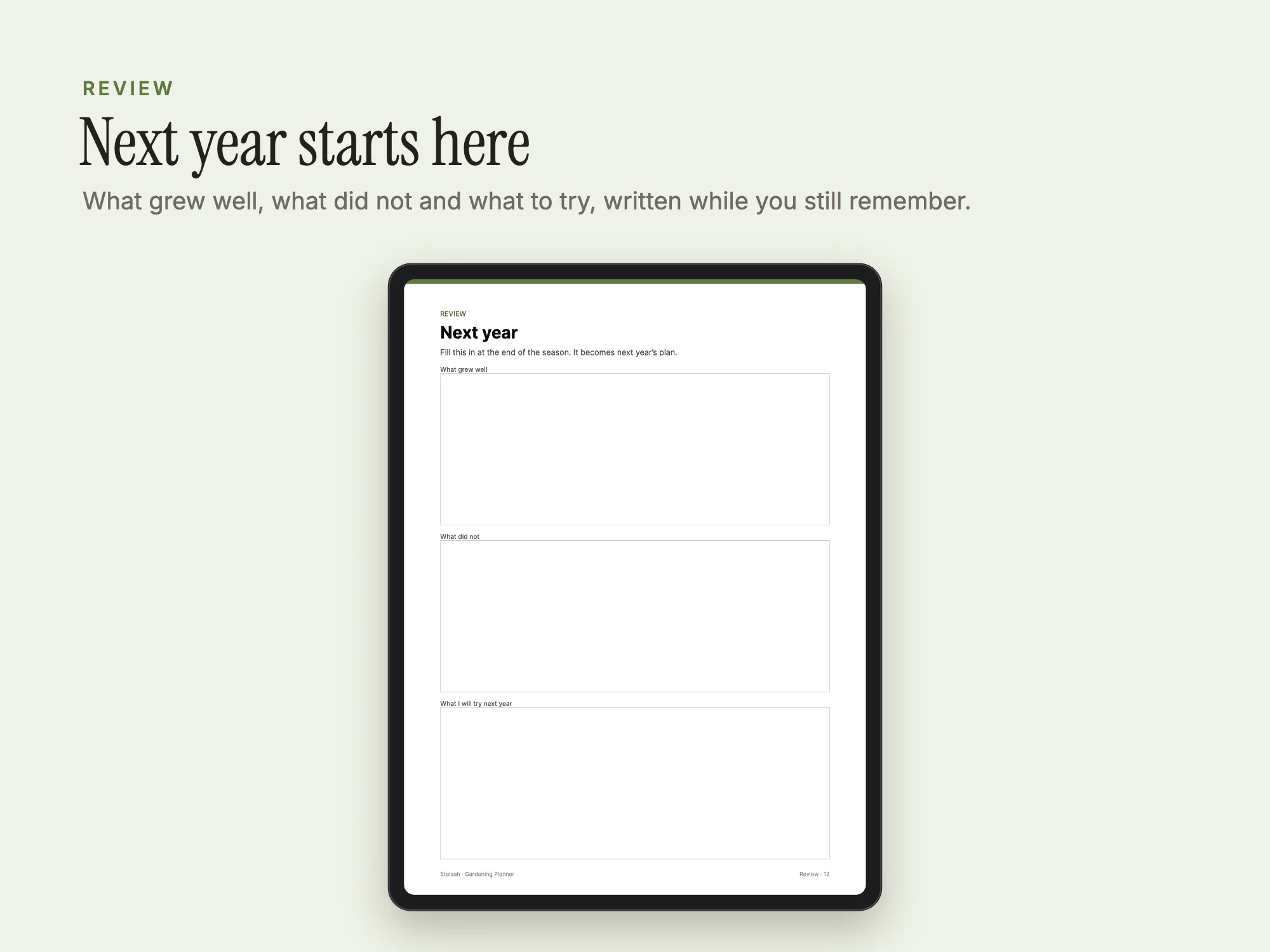 Gardening Planner: Next year