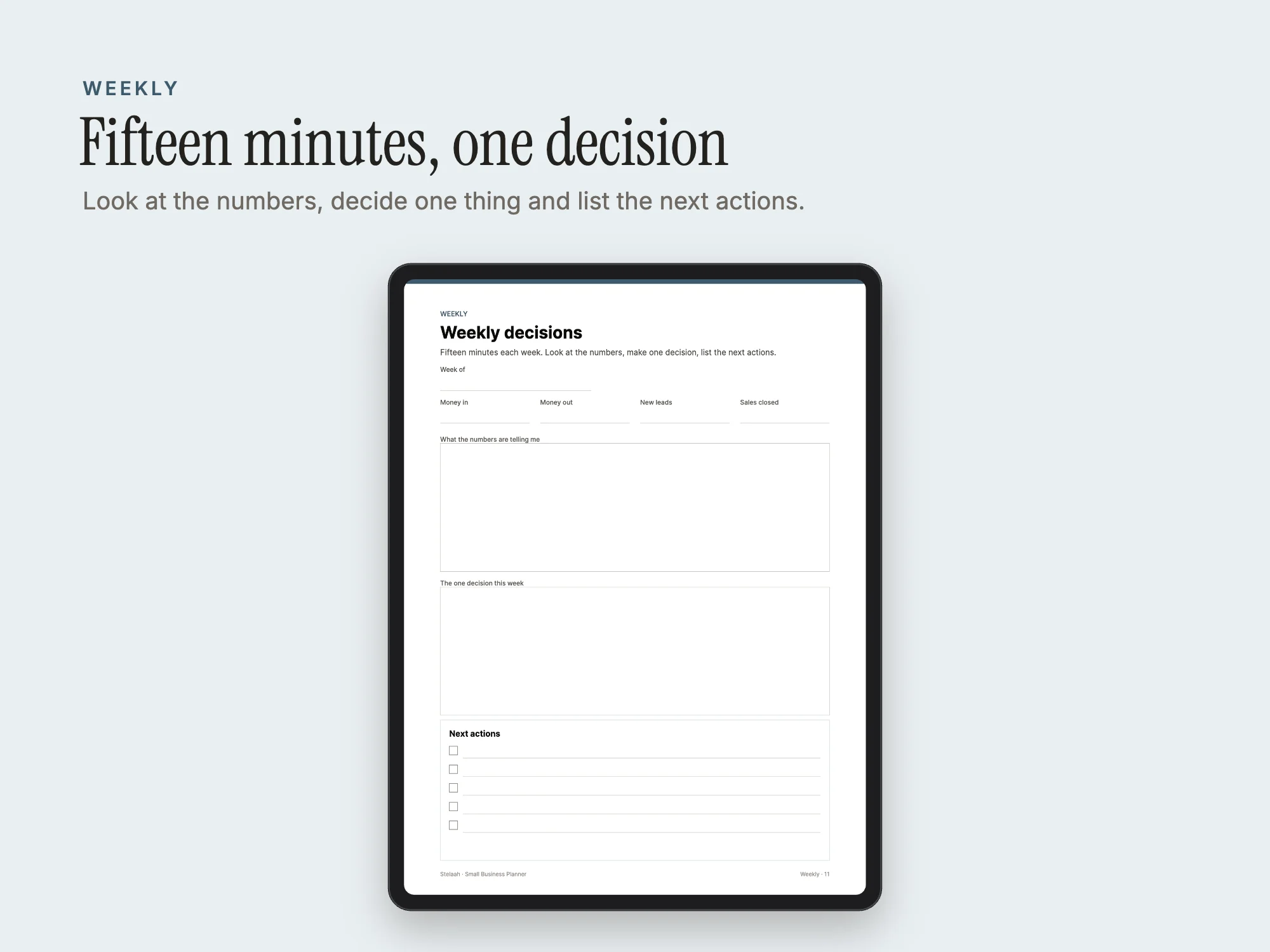 Small Business Planner: Weekly