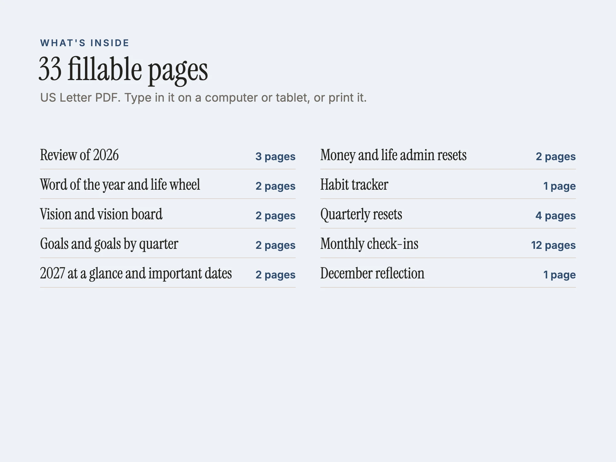 New Year 2027 Reset Kit: What's inside