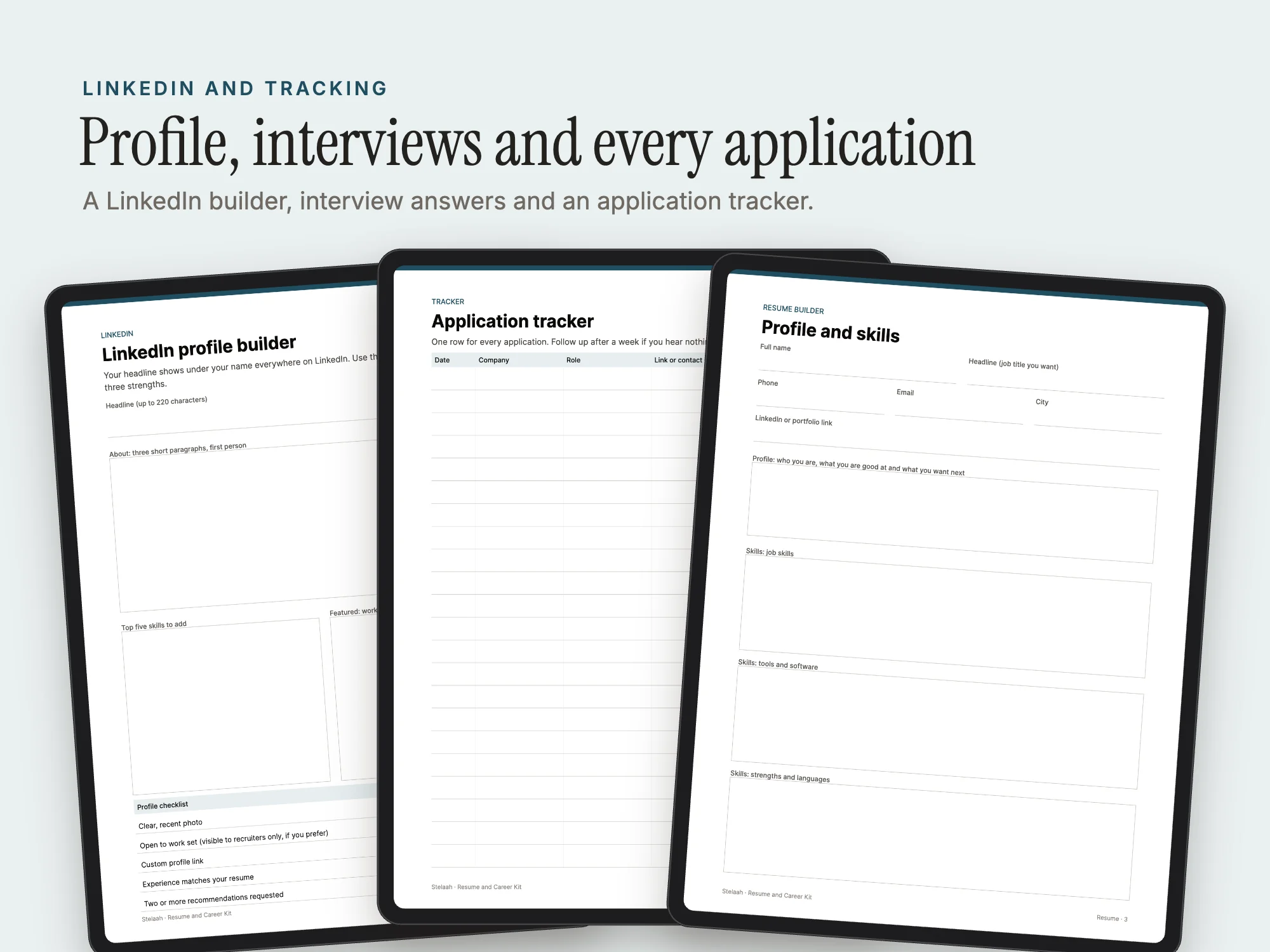 Resume and Career Kit: LinkedIn and tracking
