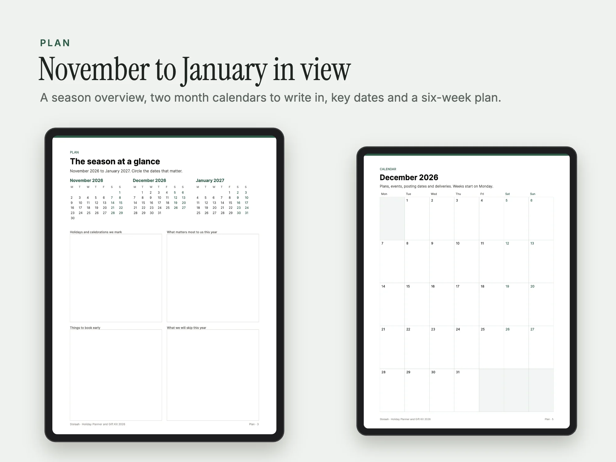 Holiday Planner and Gift Kit 2026: Plan the season