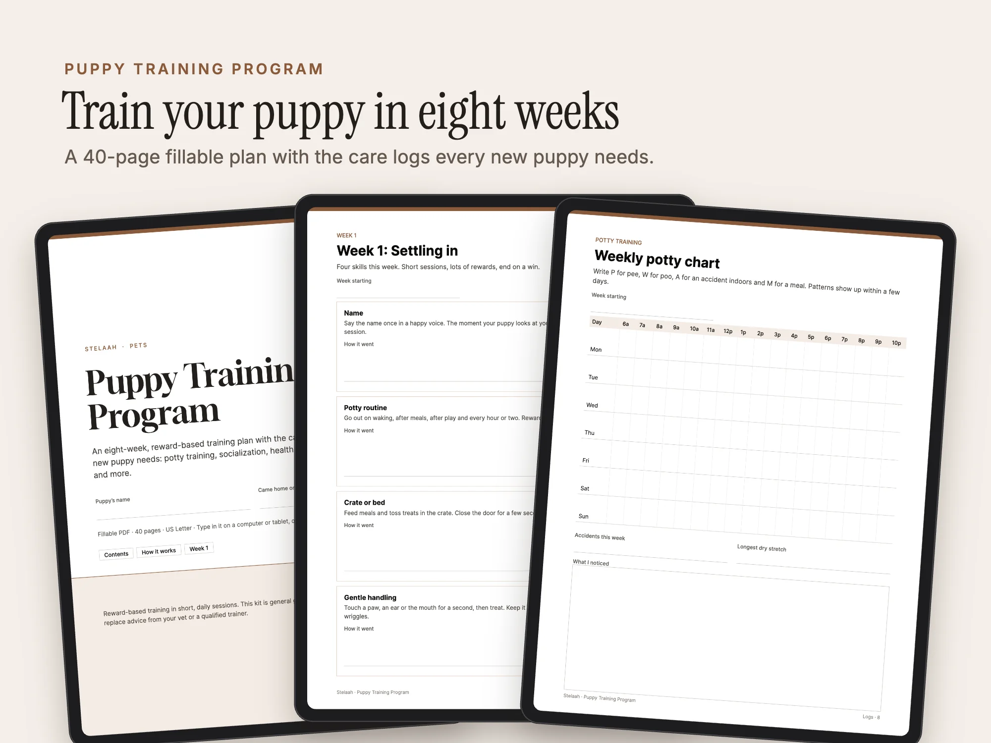 Cover of the Puppy Training Program