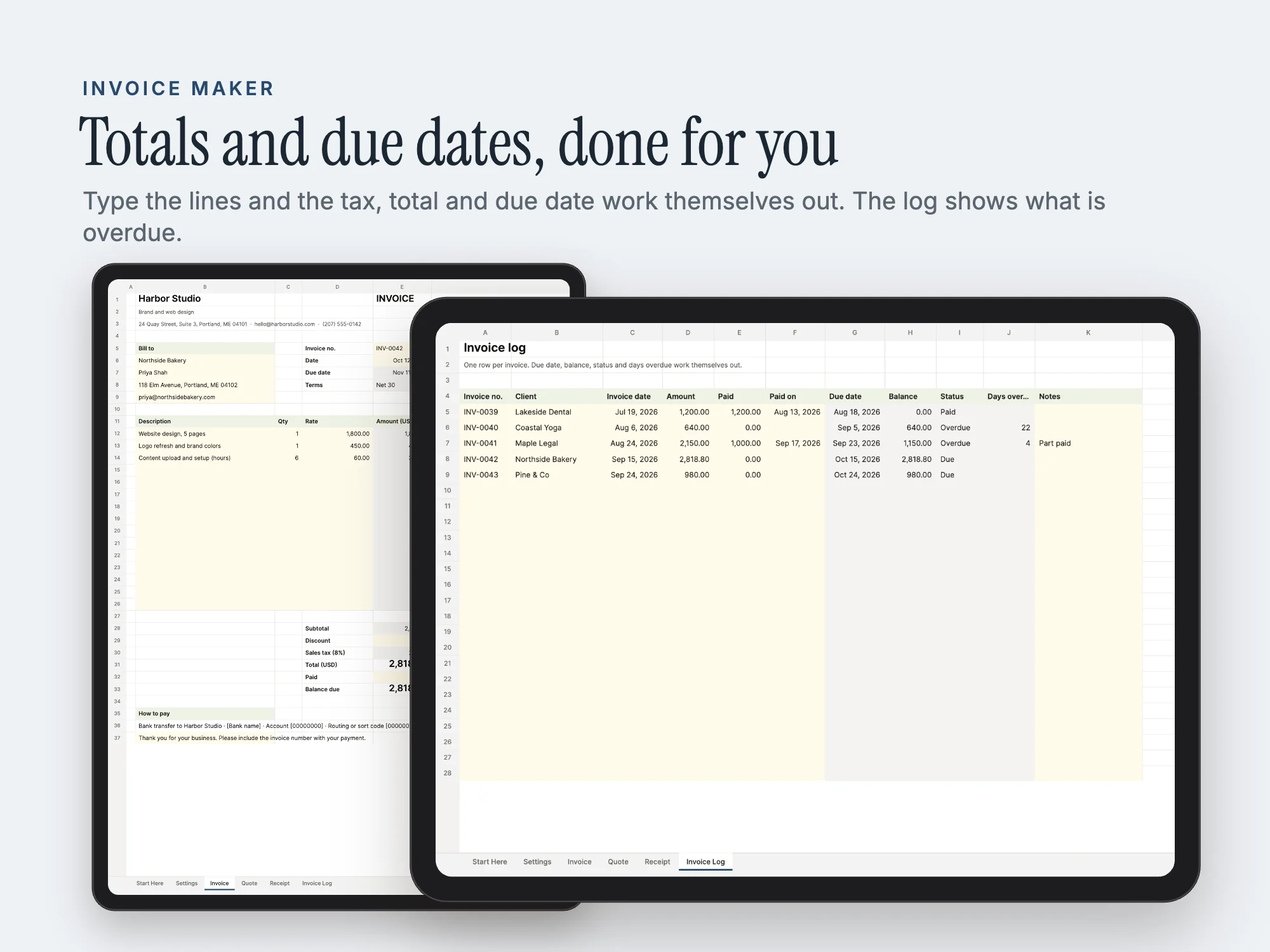 Invoice, Quote and Proposal Templates: Invoice Maker
