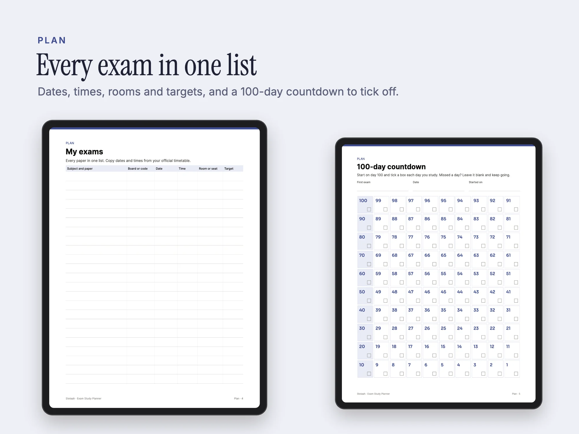 Exam Study Planner: My exams