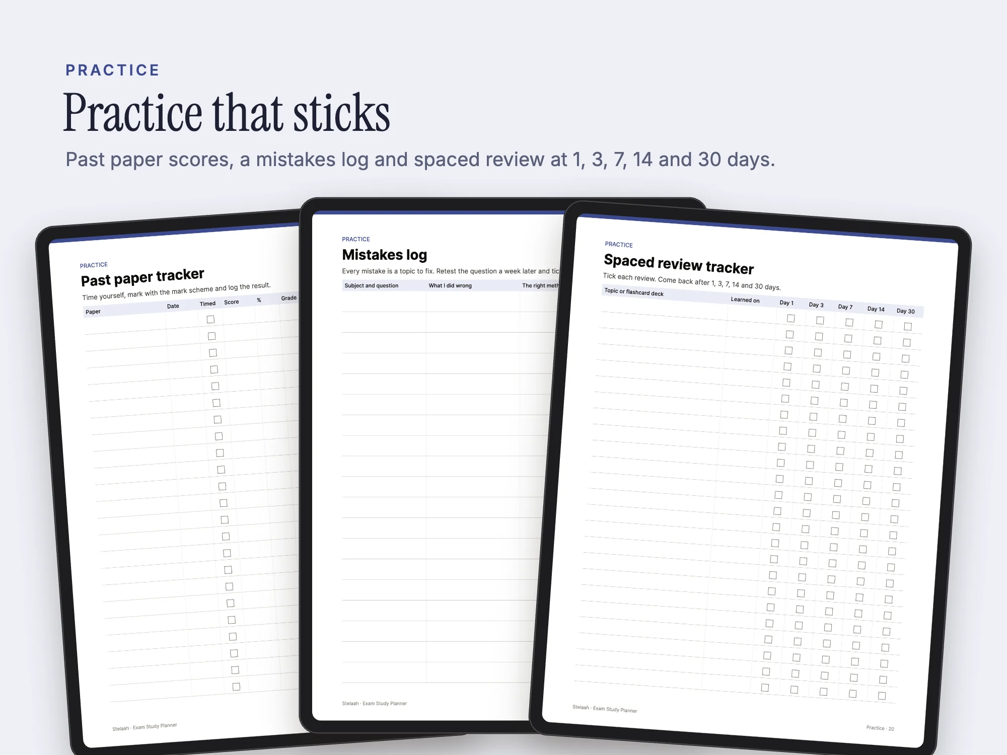 Exam Study Planner: Practice