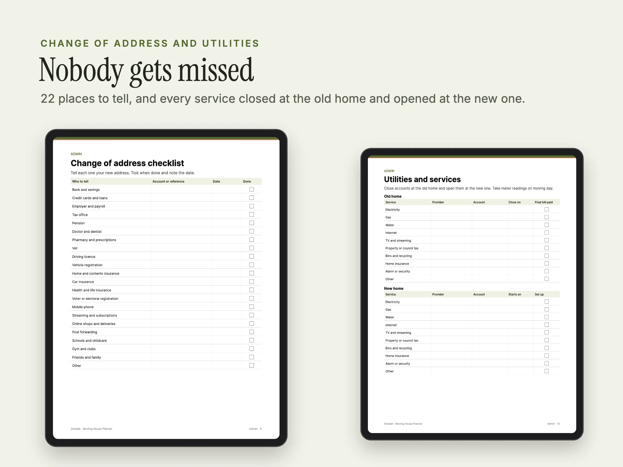 Moving House Planner: Change of address and utilities