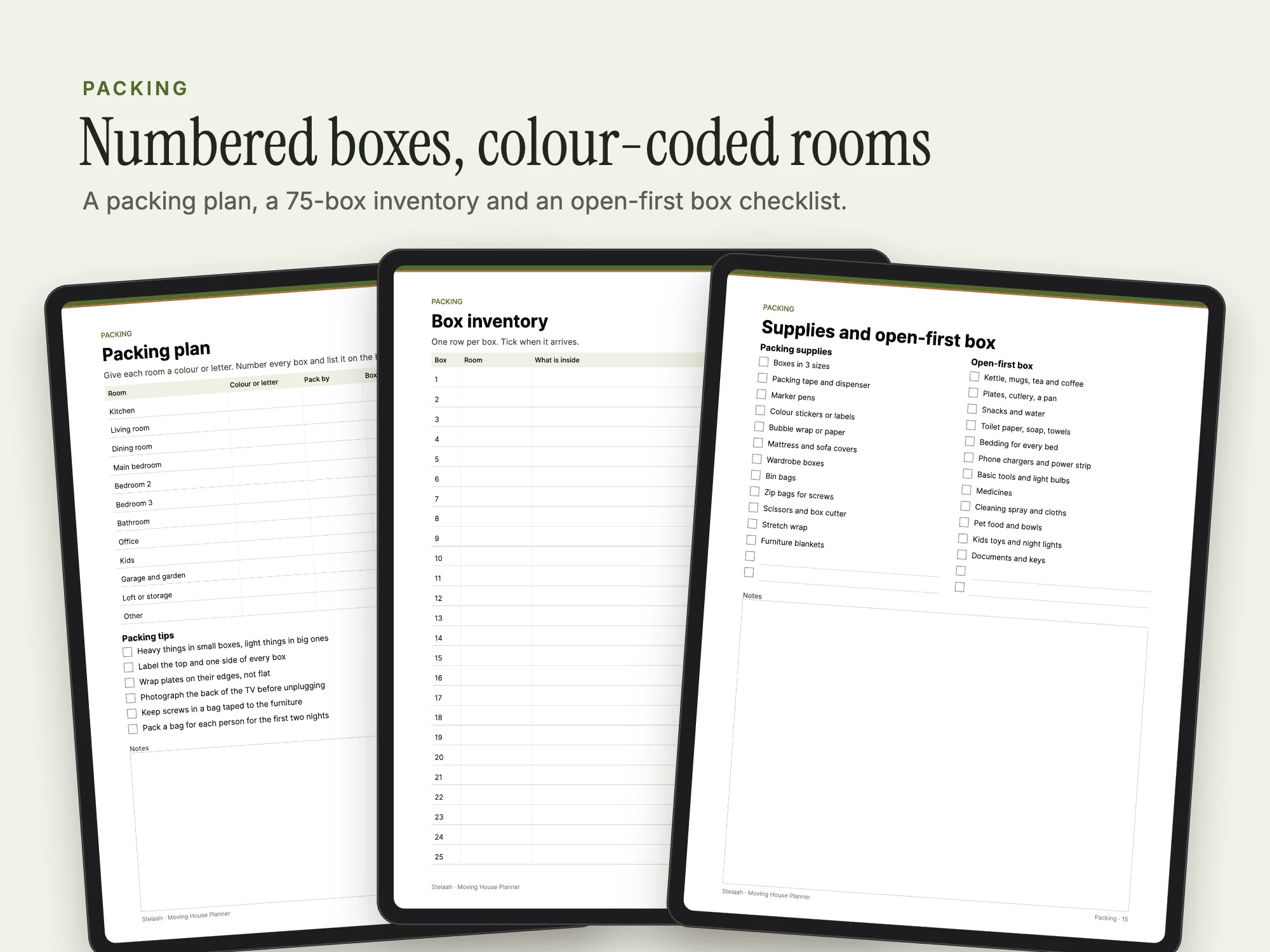 Moving House Planner: Packing