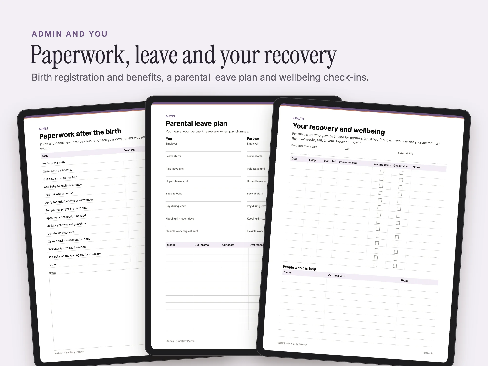 New Baby Planner: Admin and you