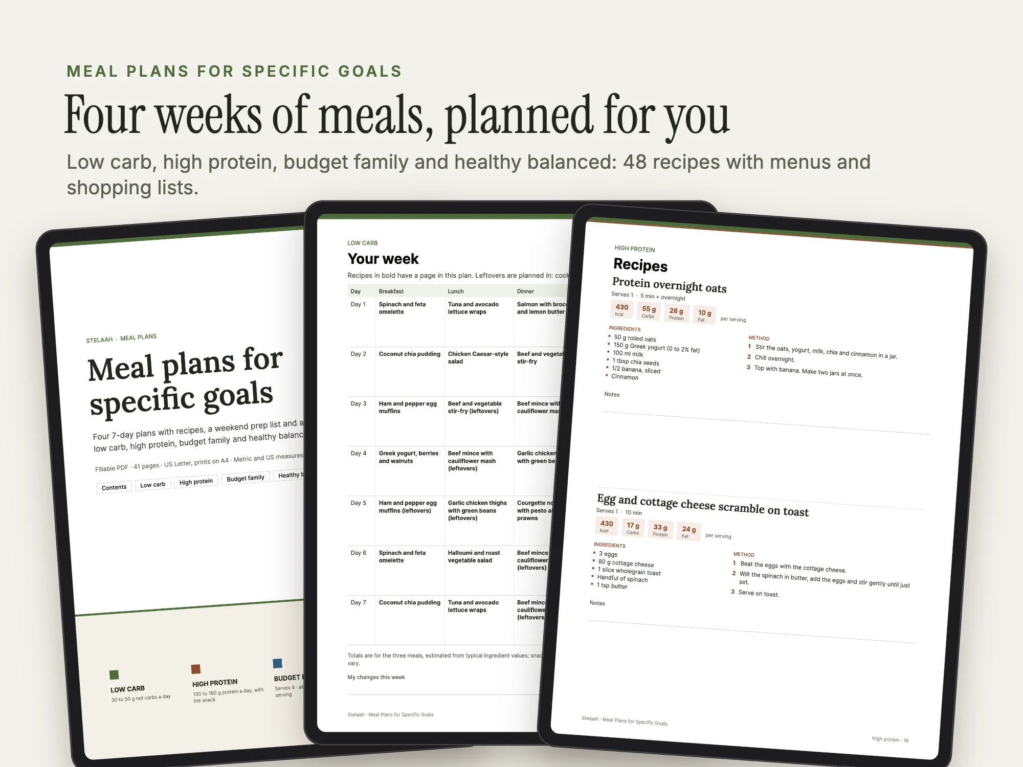 Cover of the Meal Plans for Specific Goals