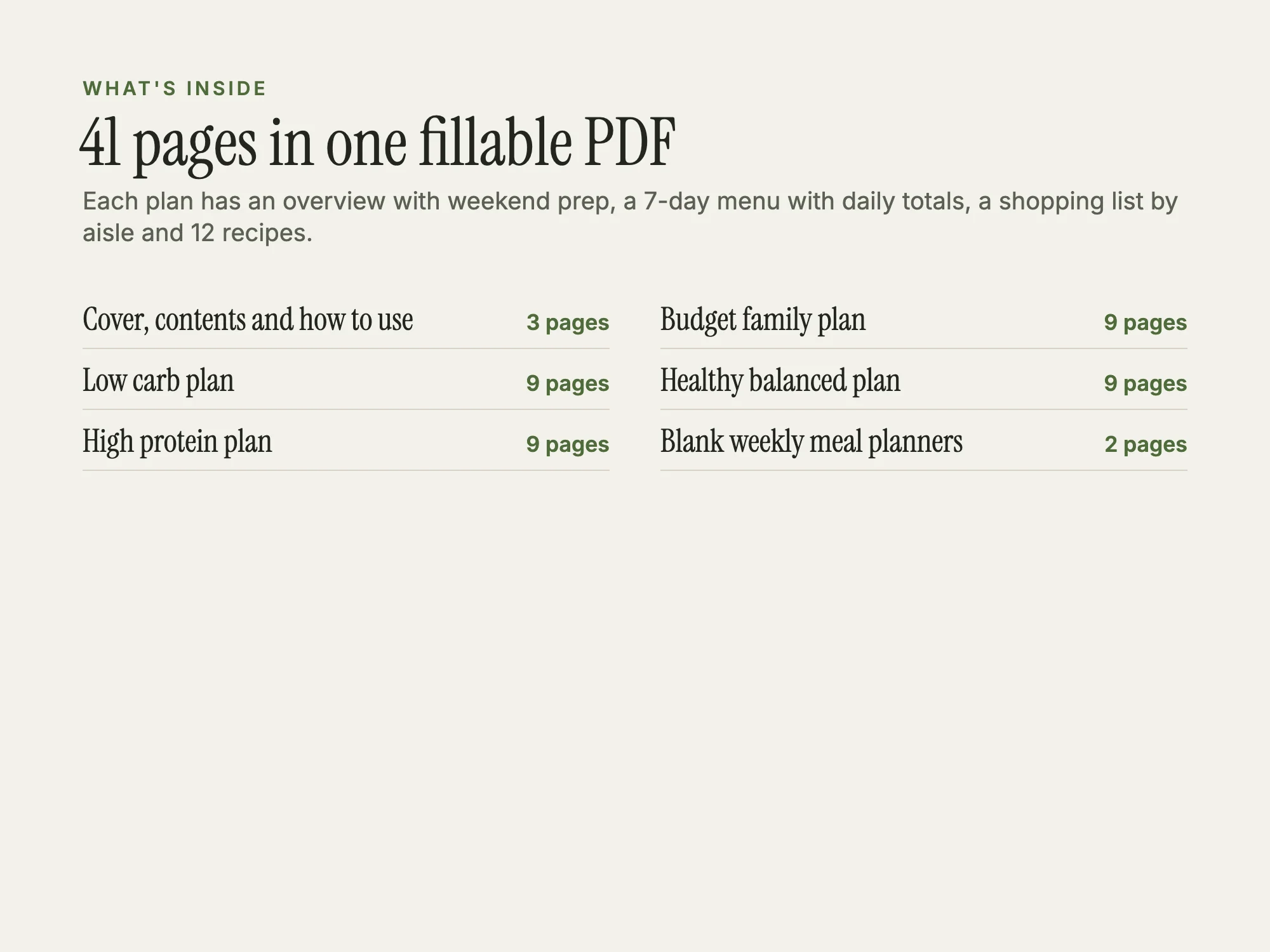 Meal Plans for Specific Goals: What's inside
