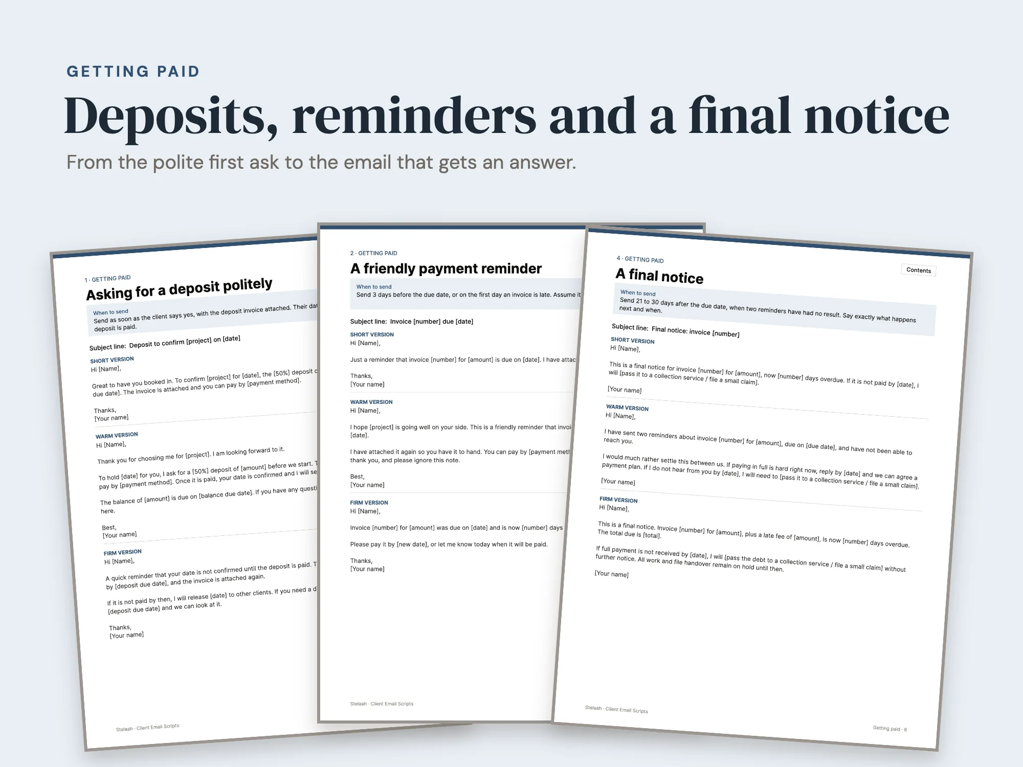 Client Email Scripts: Getting paid
