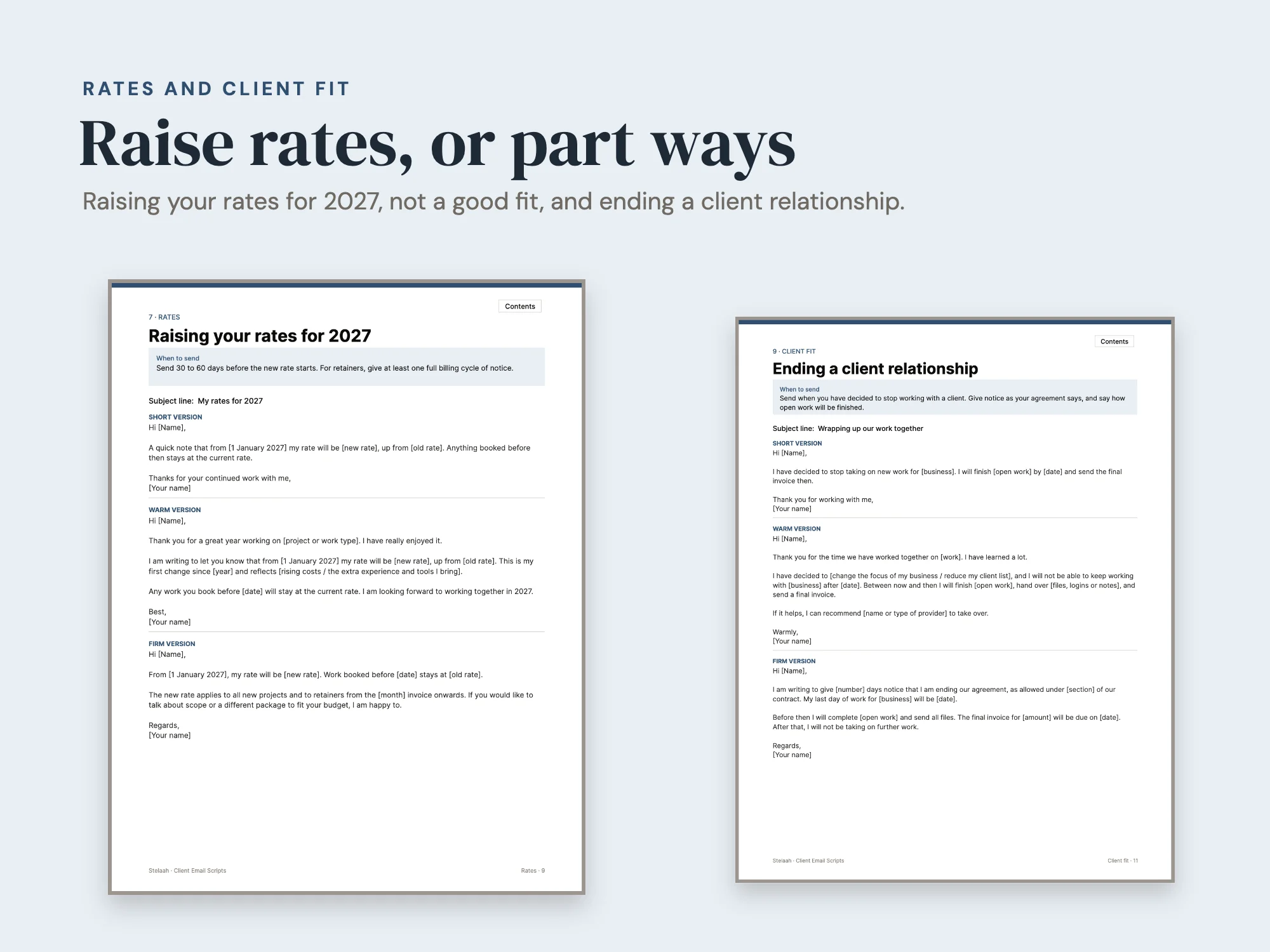 Client Email Scripts: Rates and client fit
