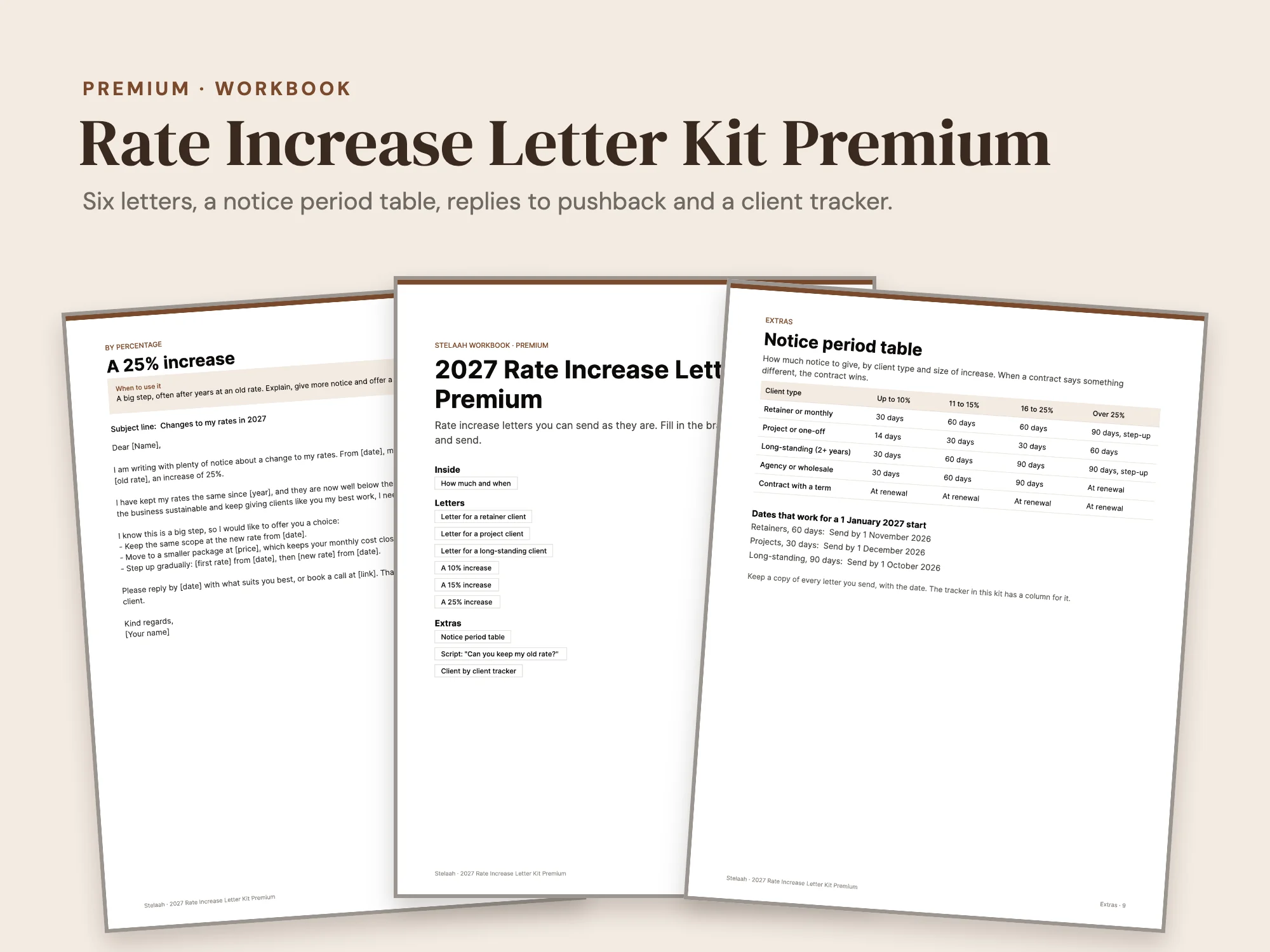 Cover of the 2027 Rate Increase Letter Kit Premium
