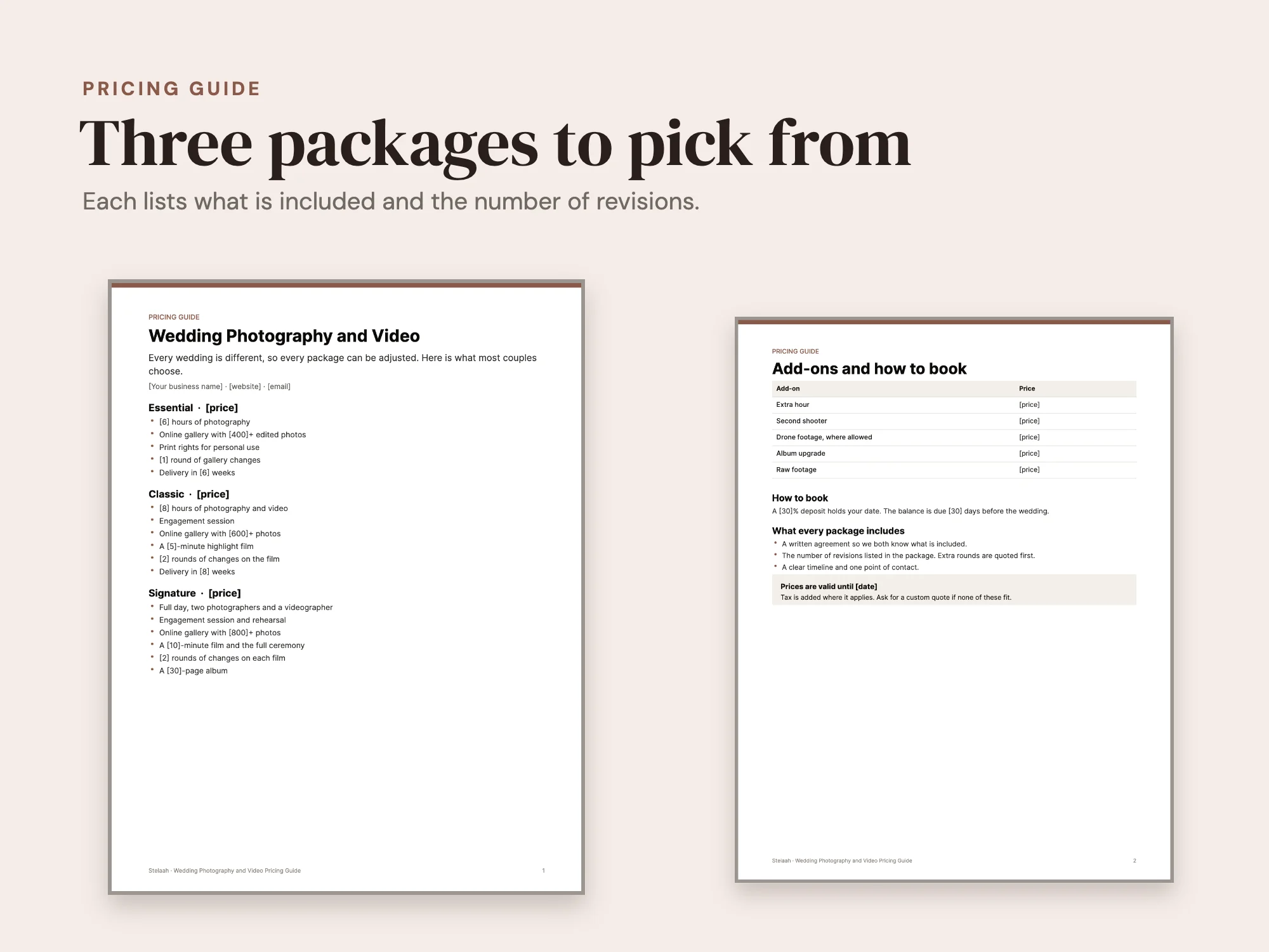 Pricing Guide and Proposal Templates: Pricing guide