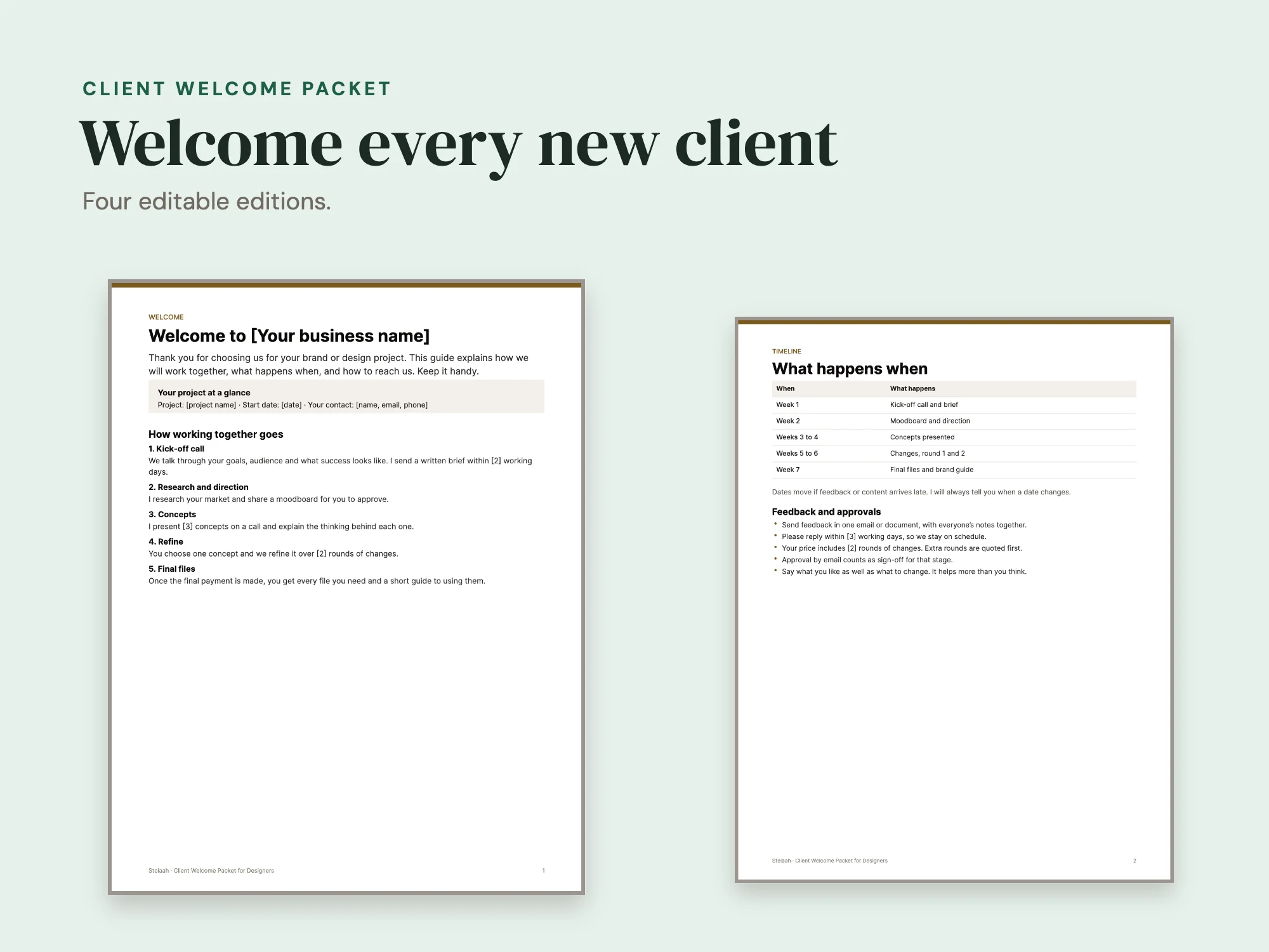 From Yes to Paid Starter Bundle: Client Welcome Packet