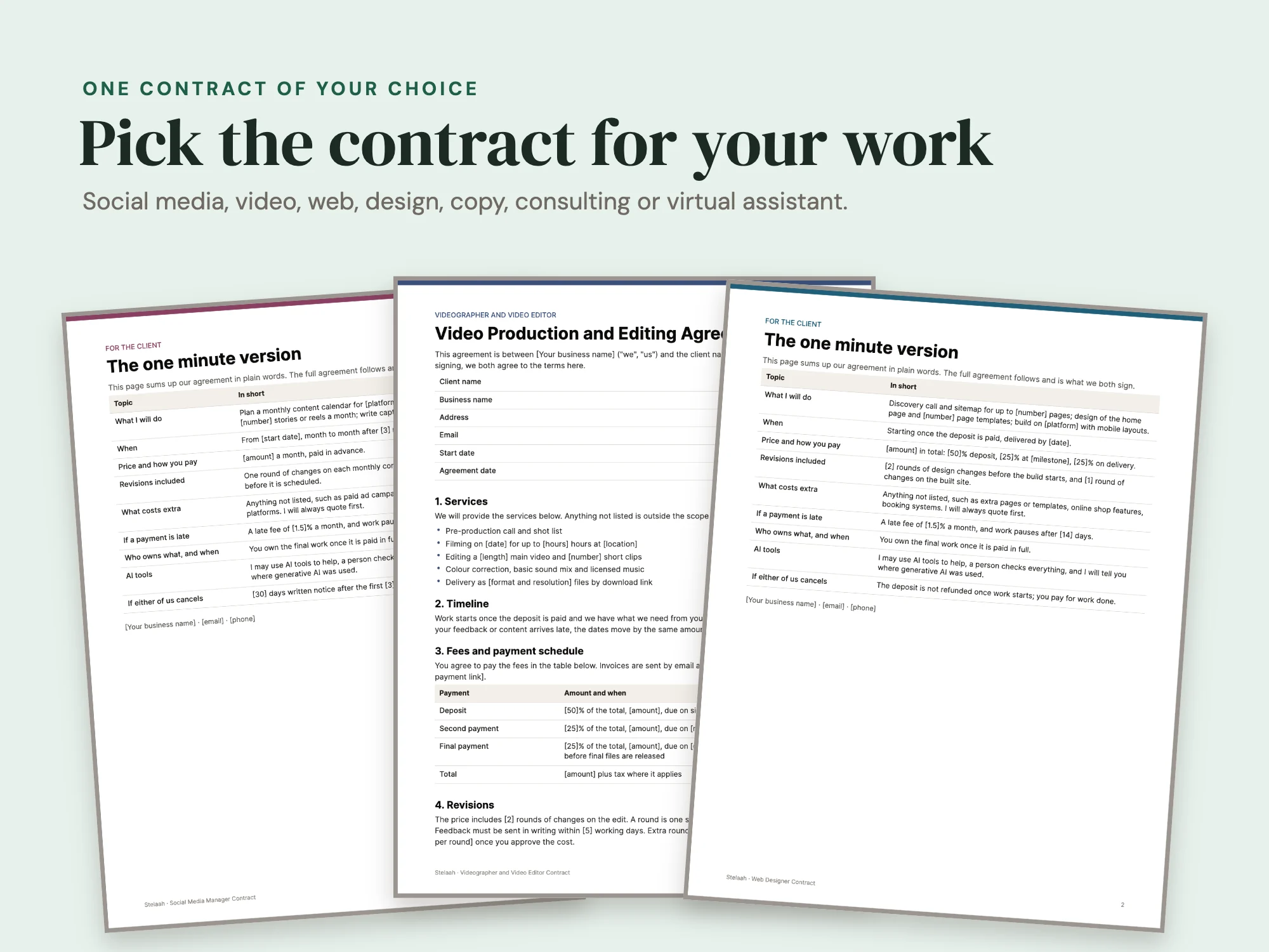From Yes to Paid Starter Bundle: One contract of your choice