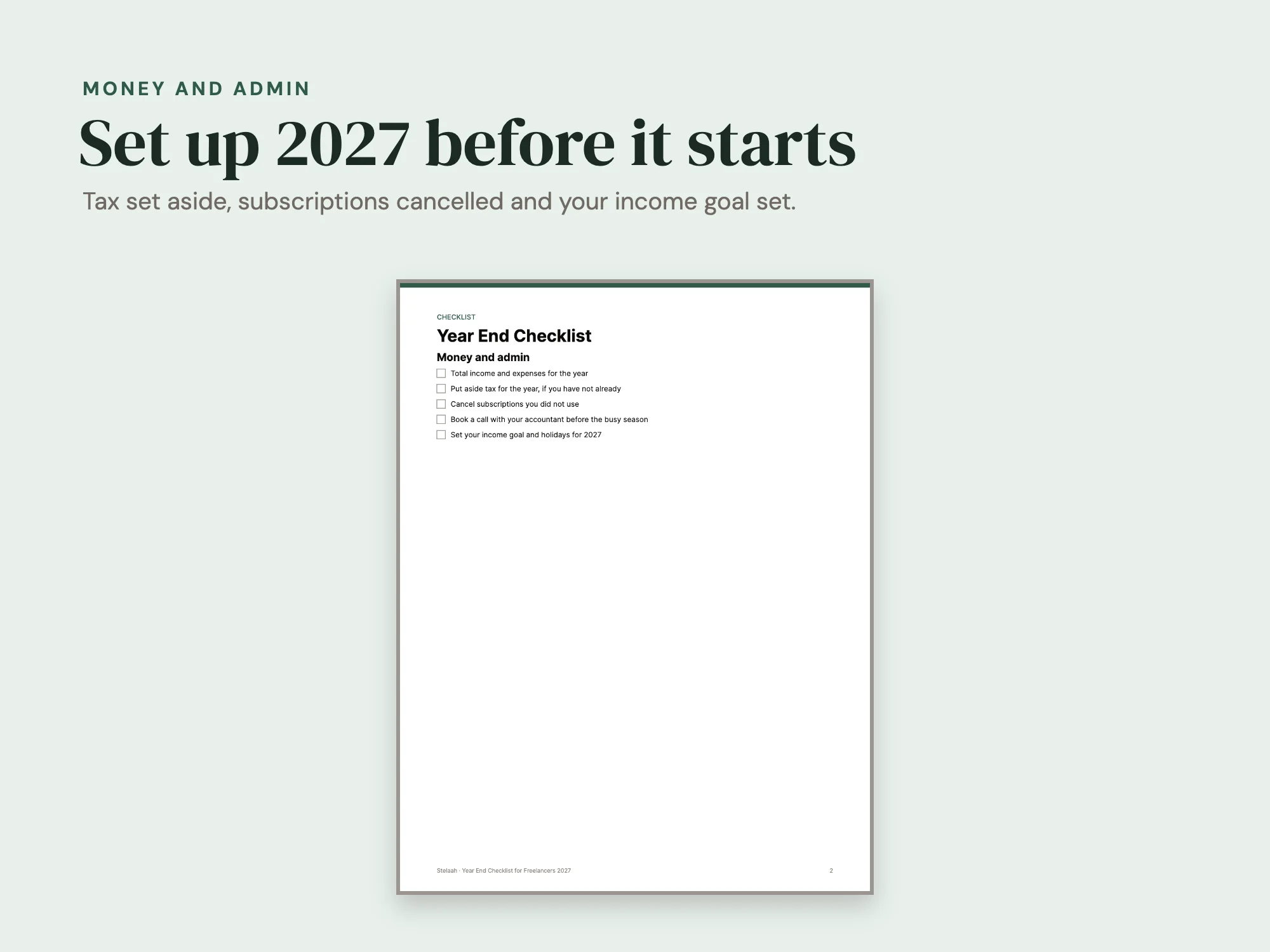 Year End Checklist for Freelancers 2027: Money and admin